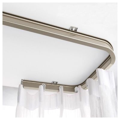 Aluminium Curtain Tracks Ceiling Mount Curved Curtain Rails for Living Room Bedroom Room Divider Bay Windows 120/170/250/350/470/500cm (Carbonizedcolor : Champagne Color, Size : 4 FT)