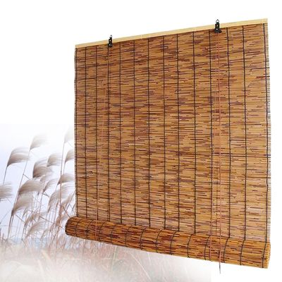 ADafeg Bamboo Patio Shades 48" 50" 56" 60" 66" 68" 70" 72" Wide Light Filtering Outdoor Roll Up Shades, Bamboo Porch Blackout Roller Blinds for Patio Porch Privacy, Cordless(46" x 72")
