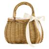 Handheld Wicker Picnic Basket with Handle for Beach Snacks view 1