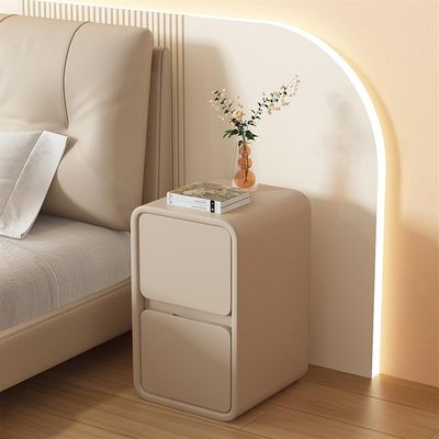 TPTBON Narrow Nightstand, Vertical Bedside End Table for Bedroom, Tall Dresser with 2 Drawers, Modern Side Table for Bedroom, Night Stand Bedroom Furnitur (Color : Khaki, Size : 11.8x15.7x19.7)