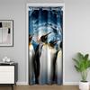 3D Print Penguin Doorway Curtain,Wild Antarctic Animal Winter Door Cover Curtain,Natural Glacier Iceberg Blackout Door Curtain for Bedroom, 80"34" 1 Panel view 1