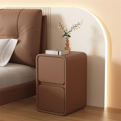 TPTBON Narrow Nightstand, Vertical Bedside End Table for Bedroom, Tall Dresser with 2 Drawers, Modern Side Table for Bedroom, Night Stand Bedroom Furnitur (Color : Coffee, Size : 7.9x15.7x19.7)