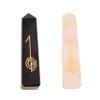 Blessfull Healing Reiki Gift Rose Quatz, Black Tourmaline Symbol Engraved USUI Wand view 1