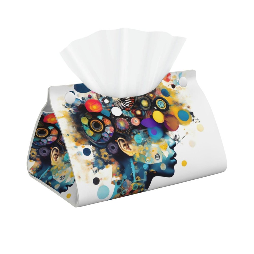 SSIMOO Artificial Intelligence Brain Print Tissue Box Cover for Home and Car,Your Room Decor with This Striking Tissue Box Cover