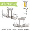 EoxinDm Curtain Rod Bracket,Curtain Rod Holder, 4Pcs Aluminum Alloy Ceiling-Mount Brackets Double Curtain Holders Window Drapery Rod Hanging Supports for 24-30mm Curtain Pole (Grey) view 2