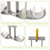 EoxinDm Curtain Rod Bracket,Curtain Rod Holder, 4Pcs Aluminum Alloy Ceiling-Mount Brackets Double Curtain Holders Window Drapery Rod Hanging Supports for 24-30mm Curtain Pole (Grey) view 3