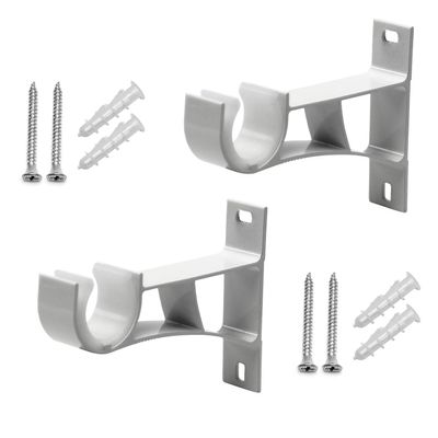 curtain rod bracket,Curtain Rod Holder, Aluminum Alloy Curtain Rod Bracket Fits Up to 25-28mm Curtain Rod, Sturdy Metal Medium-Thick Single Rod Bracket Tyrant Gold 4Pcs ( Color : Parent , Size : 2PCS