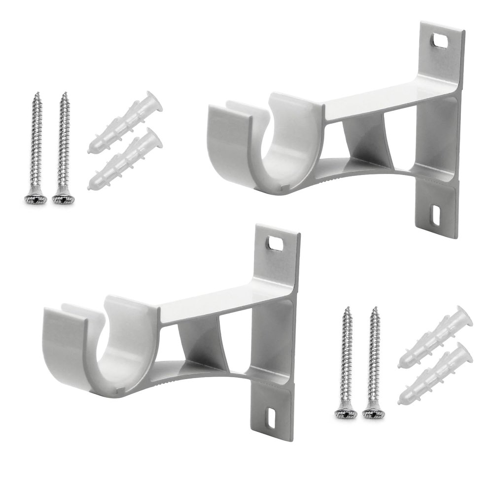 curtain rod bracket,Curtain Rod Holder, Aluminum Alloy Curtain Rod Bracket Fits Up to 25-28mm Curtain Rod, Sturdy Metal Medium-Thick Single Rod Bracket Tyrant Gold 4Pcs ( Color : Parent , Size : 2PCS