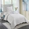 Brilliant Sunshine Blue and Green Rose Patchwork, 2-Piece Quilt Set with 1 Sham, Reversible Bedspread, Soft Lightweight Coverlet, All-Season, Twin, Blue Green view 2