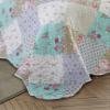Brilliant Sunshine Blue and Green Rose Patchwork, 2-Piece Quilt Set with 1 Sham, Reversible Bedspread, Soft Lightweight Coverlet, All-Season, Twin, Blue Green view 4