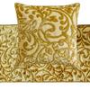 The HomeCentric King/Queen/Twin Beige Gold Decorative Bed Runner King 90"x18" Bed Runner with Two Pillow Cover, Cut Velvet, Beaded Bed Scarf on Velvet Fabric - Serene Symphony view 4