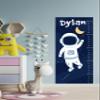 Kids' Growth Chart Wall Decal with Name, Space Man Illustration, Nursery Decor, Vibrant Colors, 27x60 Inches se216 view 3