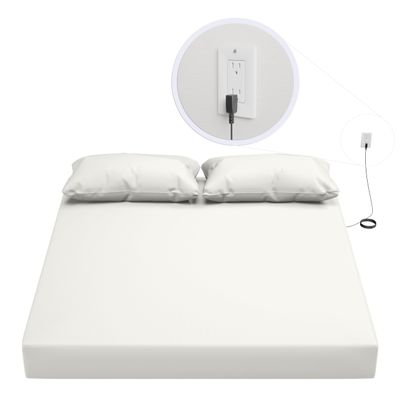 Hooga Grounding Sheet, Organic Fitted Grounded Sheet for Improved Sleep, Pain Relief - Earth Connected Bedding 78x80x15 King Size, Pure Silver Fiber and Cotton, Grounding Cord Included. Off White