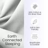 Hooga Grounding Sheet, Organic Fitted Grounded Sheet for Improved Sleep, Pain Relief - Earth Connected Bedding 78x80x15 King Size, Pure Silver Fiber and Cotton, Grounding Cord Included. Off White view 2