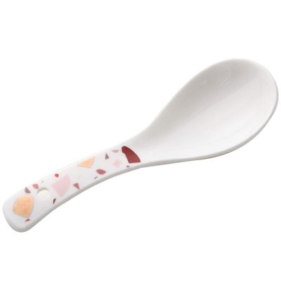 SJKTOJWC Scoop Ceramic Soup Spoon Set Household Rice Spoon 10 Pieces Nordic Creative Porcelain Soup Spoon 5.3 Inches Long Soup Spoon (Color : A)