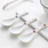 SJKTOJWC Scoop Ceramic Soup Spoon Set Household Rice Spoon 10 Pieces Nordic Creative Porcelain Soup Spoon 5.3 Inches Long Soup Spoon (Color : A) view 4