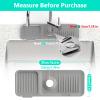 14.6'' Faucet Mat for Kitchen Sink [5Slope Fast Self-draining] Kitchen Sink Splash Guard Silicone Kitchen Sink Faucet Mat Splash Guard for Kitchen Sink Area Tidy Splash Faucet Guard Draining Mat view 2