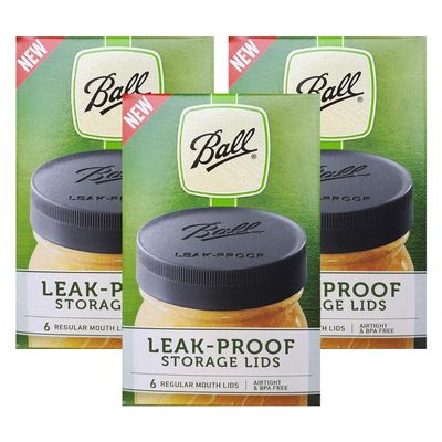 Ball Mason Jar Leak-Proof Lids, Regular Mouth, 6 CT (Pack of 3)
