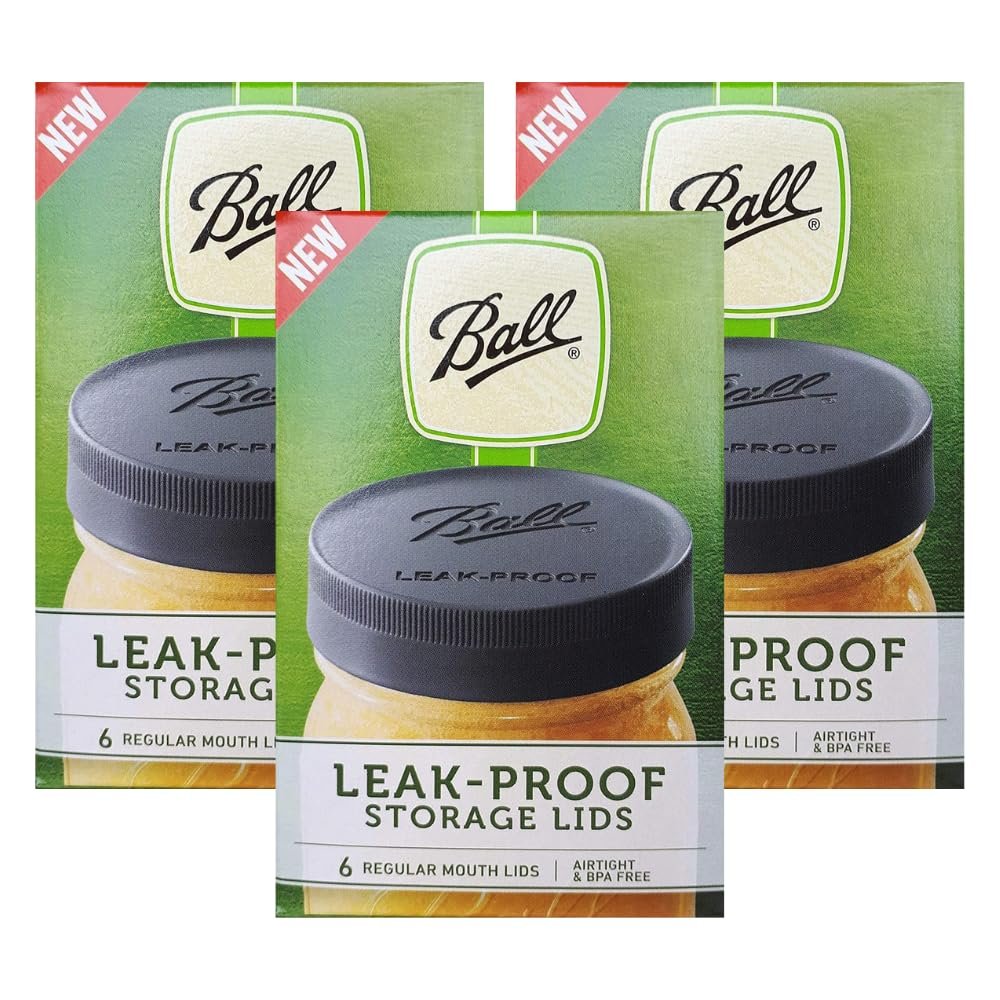 Ball Mason Jar Leak-Proof Lids, Regular Mouth, 6 CT (Pack of 3)
