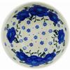 Polmedia Polish Pottery Bowl 5-inch - Blue Winter Poppies Pattern Handmade in Boleslawiec Poland by Ceramika Bona + Certificate of Authenticity view 2
