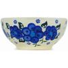 Polmedia Polish Pottery Bowl 5-inch - Blue Winter Poppies Pattern Handmade in Boleslawiec Poland by Ceramika Bona + Certificate of Authenticity view 3