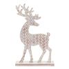 Boston International Christmas Statue Figurines for Tabletop Mantel Shelf Winter Holiday Decorations for Home, Standing, White Wash Basketweave Deer view 1