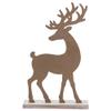 Boston International Christmas Statue Figurines for Tabletop Mantel Shelf Winter Holiday Decorations for Home, Standing, White Wash Basketweave Deer view 3