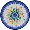 Polmedia Polish Pottery Dessert Plate UNIKAT - Spring Fun Pattern Handmade in Boleslawiec Poland by Ceramika Dalia + Certificate of Authenticity view 1