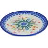 Polmedia Polish Pottery Dessert Plate UNIKAT - Spring Fun Pattern Handmade in Boleslawiec Poland by Ceramika Dalia + Certificate of Authenticity view 2