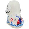 Polmedia Polish Pottery Dog Figurine - Sweet Sailboats Pattern Handmade in Boleslawiec Poland by Ceramika Bona + Certificate of Authenticity view 3