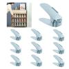 AKYLDI Shoe Stackers for a Pair of Shoes, Adjustable Shoe Slots, Double Deck Shoe Slot Organizer for Closet Organization,Blue-10 view 1