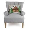 Peking Handicraft Holiday Woods Cabin 20" x 16" Hooked Wool Throw Pillow with Polyfill Insert view 2