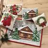 Peking Handicraft Holiday Woods Cabin 20" x 16" Hooked Wool Throw Pillow with Polyfill Insert view 3