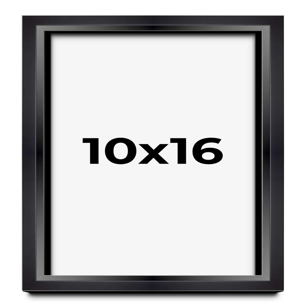 10x16 Shadow Box Black Beveled Display Frame | 1.5 Inch Deep | 0.75 Inch Moulding Width | Includes Shatter Resistant Acrylic Plexiglass, Backing and Hanging Hardware