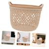 Ciieeo Woven Storage Basket Handle Small Tabletop Organizer Pp Material Home Basket for Organizing Brown view 1