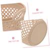 Ciieeo Woven Storage Basket Handle Small Tabletop Organizer Pp Material Home Basket for Organizing Brown view 2