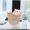 Ciieeo Woven Storage Basket Handle Small Tabletop Organizer Pp Material Home Basket for Organizing Brown view 3