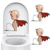 2Pcs Cute Cartoon Villain Toilet Stickers, Clean Your Piss Funny Decals, Waterproof Vinyl Wall Art Sign Decor, Removable Toilet Seat Quote Murals for Toilet WC Restroom Door Seat Bathroom Decoration view 2