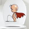 2Pcs Cute Cartoon Villain Toilet Stickers, Clean Your Piss Funny Decals, Waterproof Vinyl Wall Art Sign Decor, Removable Toilet Seat Quote Murals for Toilet WC Restroom Door Seat Bathroom Decoration view 4