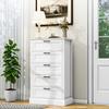 biukpci White Dresser with 5 Drawers, Vertical Storage for Bedroom, Wood Tall Dresser for Hallway, Wooden Tall Chest of Drawers for Entryway, Nursery, Lingerie Chest Drawer, Modern Farmhouse Style view 1