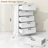 biukpci White Dresser with 5 Drawers, Vertical Storage for Bedroom, Wood Tall Dresser for Hallway, Wooden Tall Chest of Drawers for Entryway, Nursery, Lingerie Chest Drawer, Modern Farmhouse Style view 2