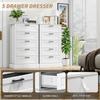 biukpci White Dresser with 5 Drawers, Vertical Storage for Bedroom, Wood Tall Dresser for Hallway, Wooden Tall Chest of Drawers for Entryway, Nursery, Lingerie Chest Drawer, Modern Farmhouse Style view 4