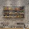 3 Tier Wall Mount Wine Rack,Modern Wine Storage Rack Wall Mounted,Iron Bar Liquor Shelf,Wood Shelf,Metal Bottle Holder Multi Functional Wine Storage Display Rack for Home Bar Dining Room Kitchen view 4