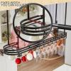 Ceiling Shelf Floating Shelves Kitchen Storage Wine Rack,Height Adjustable Hanging Wine Glass Rack, Wine Bottle, Wine Glass, Restaurant, Bar Dish Storage Rack Perfect for Bar Cafe Kitchen ( Color : Bl view 3