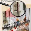 Ceiling Shelf Floating Shelves Kitchen Storage Wine Rack,Height Adjustable Hanging Wine Glass Rack, Wine Bottle, Wine Glass, Restaurant, Bar Dish Storage Rack Perfect for Bar Cafe Kitchen ( Color : Bl view 4