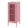 Slim Metal Storage Cabinet with Mesh Doors - 42'' Tall Narrow Organizer Tower, Compact Freestanding Cabinet, Versatile Utility Storage for Home, Office, Bedroom, or Kitchen, Durable and Modern Design view 1
