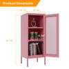 Slim Metal Storage Cabinet with Mesh Doors - 42'' Tall Narrow Organizer Tower, Compact Freestanding Cabinet, Versatile Utility Storage for Home, Office, Bedroom, or Kitchen, Durable and Modern Design view 3