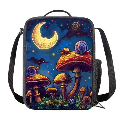 Flashideas Mushroom Lunch Bag for Kids Reusable Insulated Lunch Tote Bag Leakproof Cute Lunch Tote Waterproof Insulated Lunch Cooler Bag for Travel Work School Picnic
