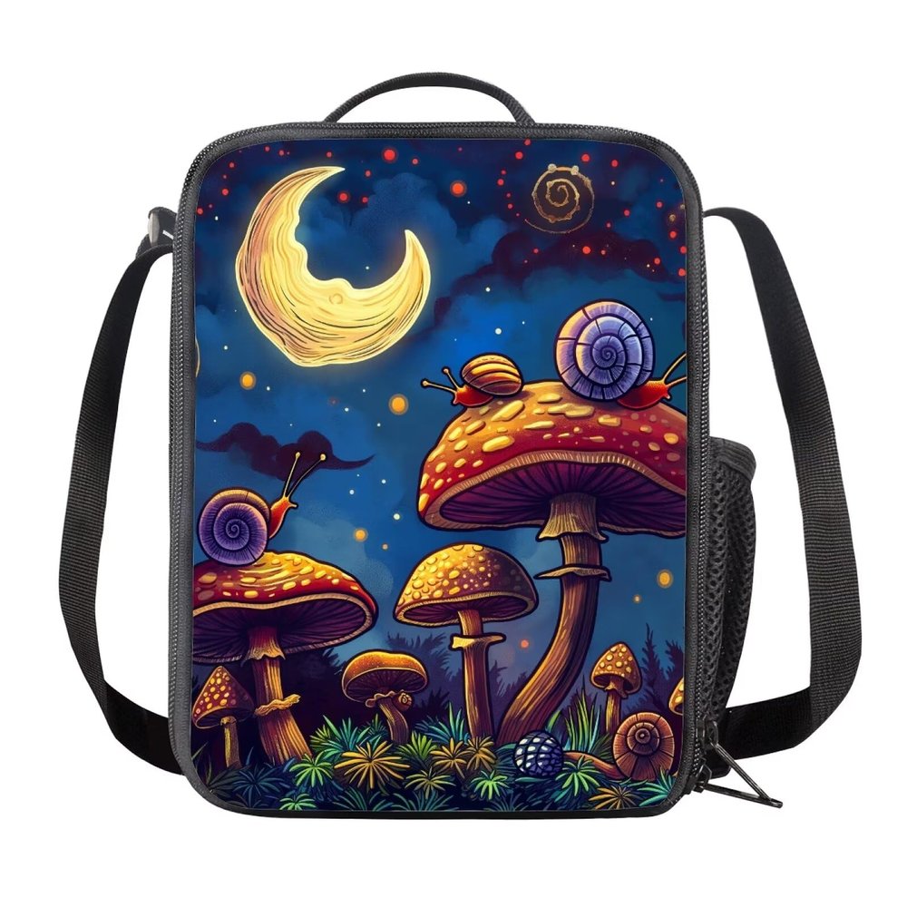 Flashideas Mushroom Lunch Bag for Kids Reusable Insulated Lunch Tote Bag Leakproof Cute Lunch Tote Waterproof Insulated Lunch Cooler Bag for Travel Work School Picnic