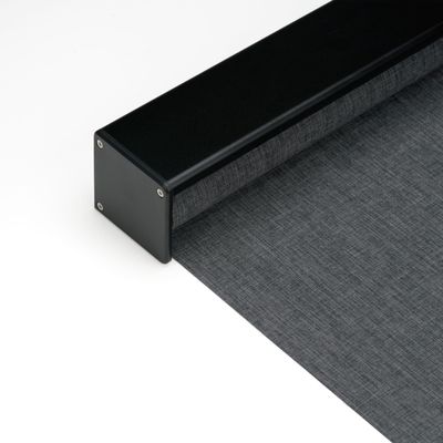 HOTSOON Roller Blinds for Windows, Cordless Blackout Linen Fabric Roller Shades, Custom Size Privacy Easy to Install Roll Up Shades for Home Office, Black Gray, 81" W x 80" H